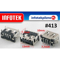 Gniazdo port USB 2.0 Laptop 10 mm krótkie 4 pin