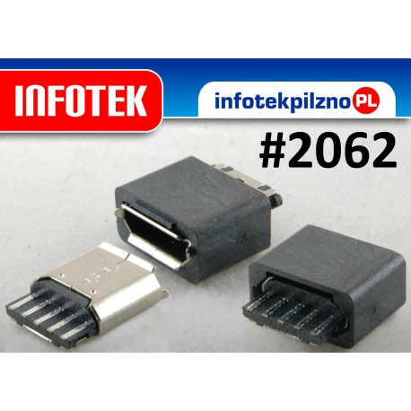 Gniazdo złącze micro mikro USB B 5 pin z osłoną