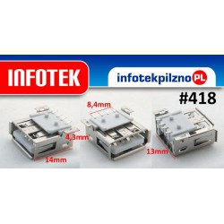 Gniazdo port USB 2.0 Laptop 14mm